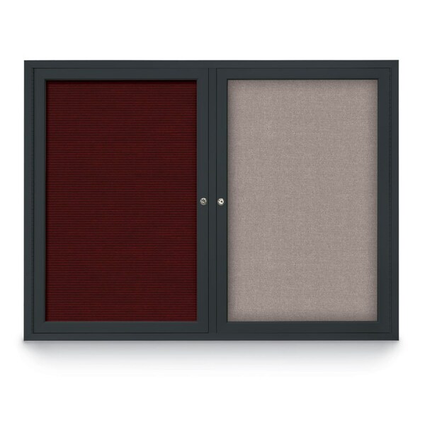 Decor Wood Combo Board, 24"x18", Light Oak/White Porcelain & Buff